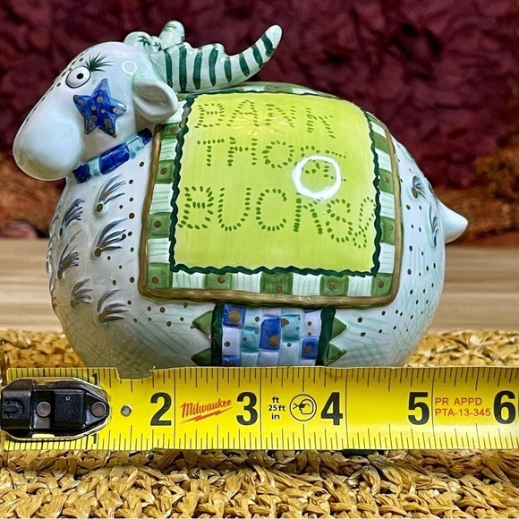 Vintage Fitz and Floyd Cash Critters Ram Bank with Box Collectible - Picture 9 of 11